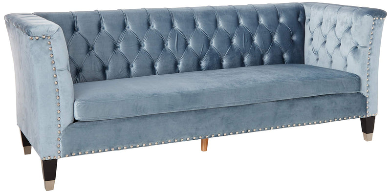 Honor BlueGray Velvet Sofa