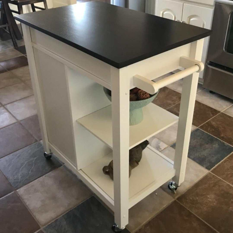 Ottawa Black & White Kitchen Cart - Ornate Home