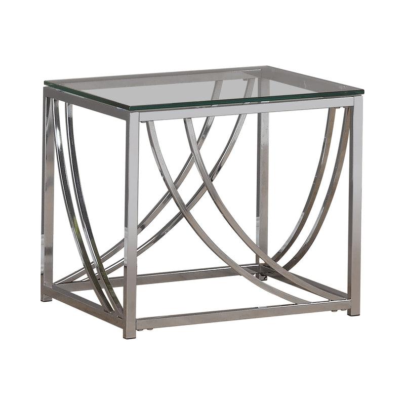 Lille Chrome Glass Top Square End Table