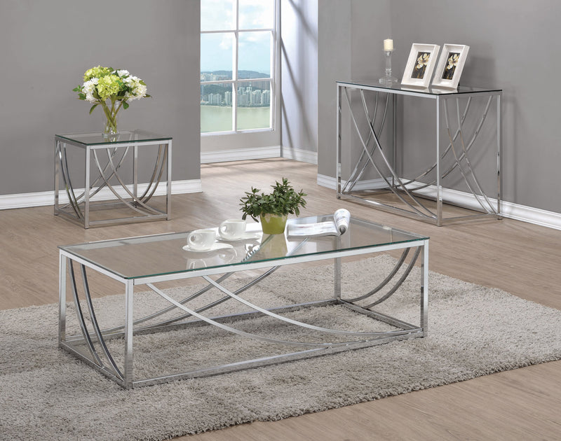 Lille Chrome Glass Top Square End Table