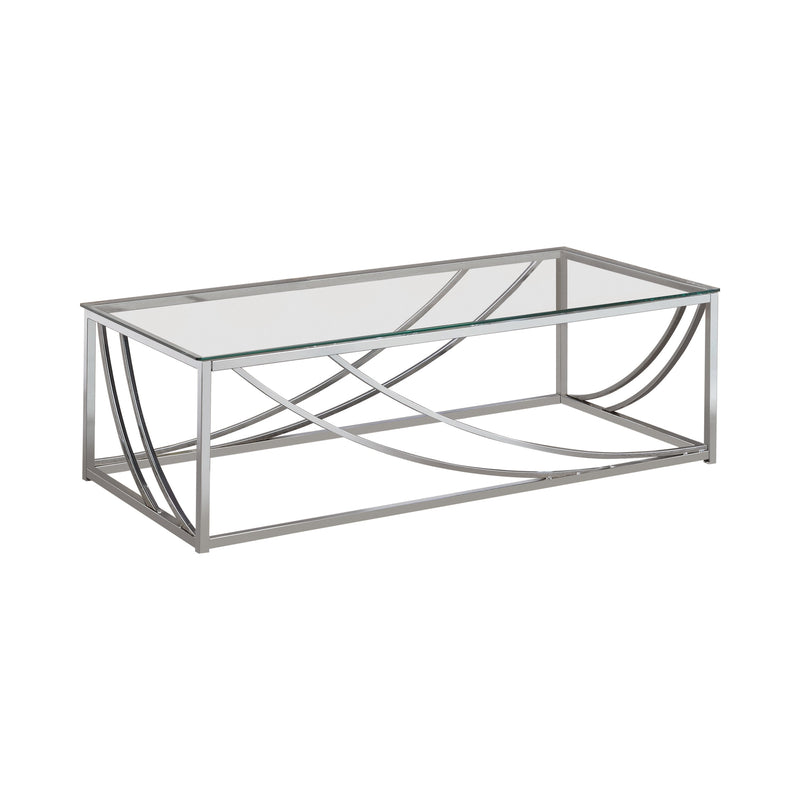 Lille Chrome Glass Top Rectangular Coffee Table