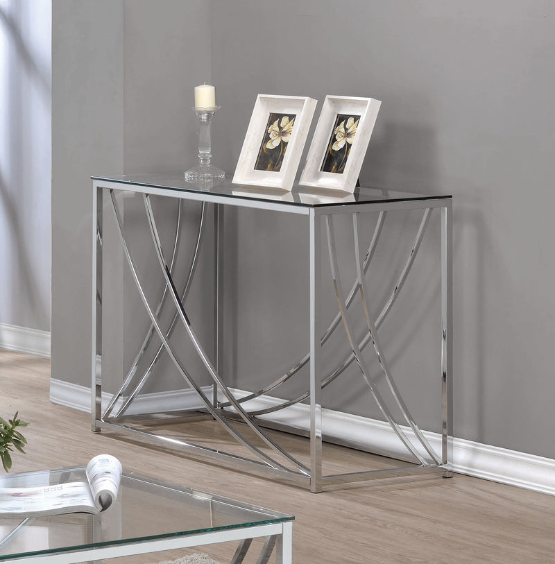 Lille Chrome Glass Top Rectangular Sofa Table