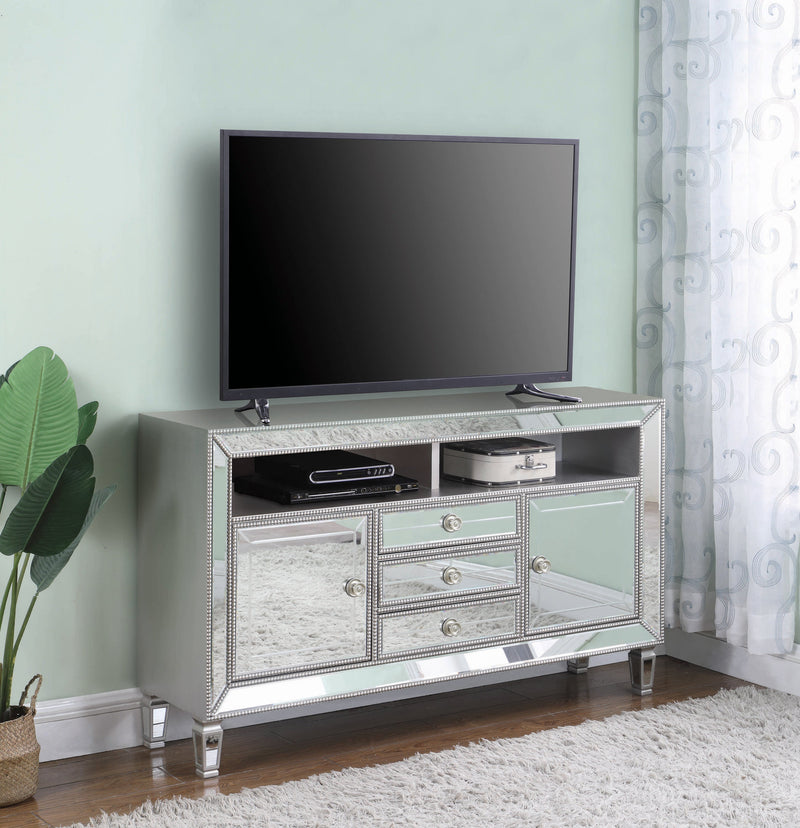 Zaynah Metallic Platinum 3 Drawer 60" TV Console