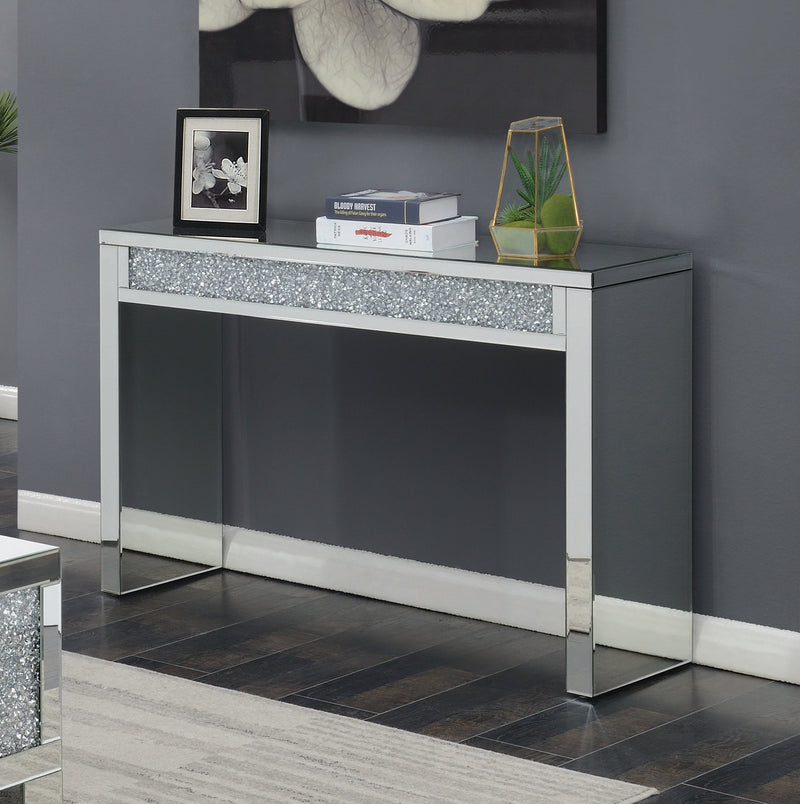 Layton Silver & Clear Mirror Rectangular Sofa Table