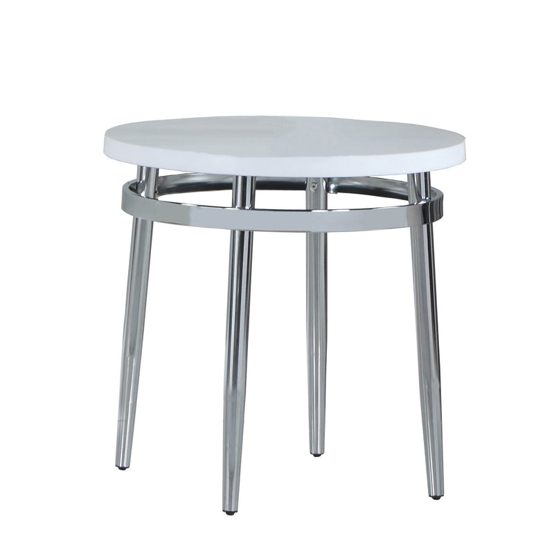 Morwen - White & Chrome - End Table - Ornate Home