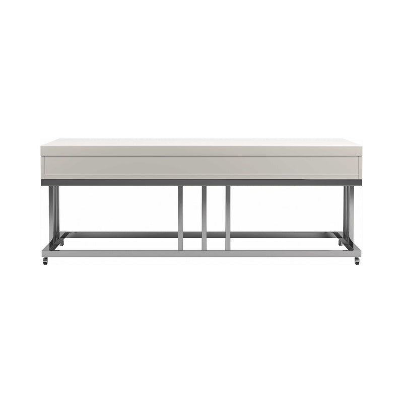 Bryn - White & Chrome - Coffee Table - Ornate Home