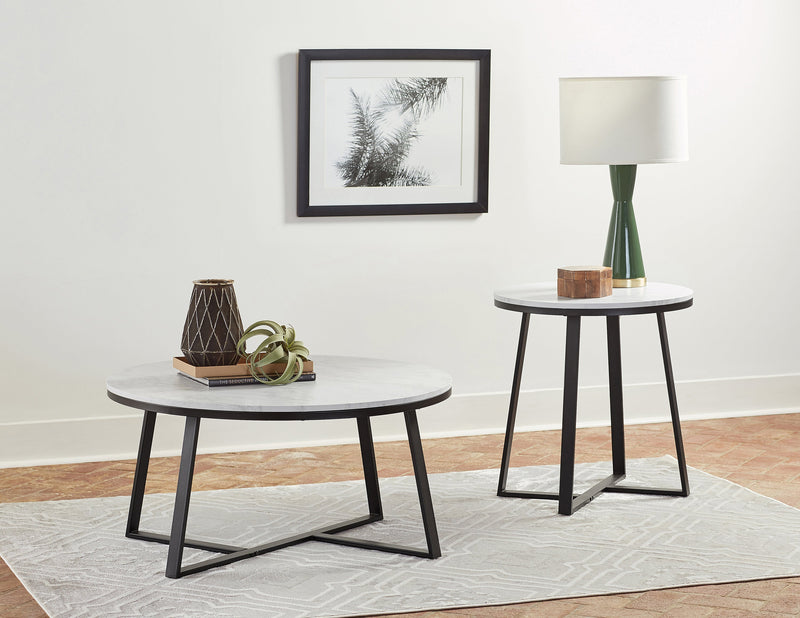 Hugo White & Matte Black Coffee Table