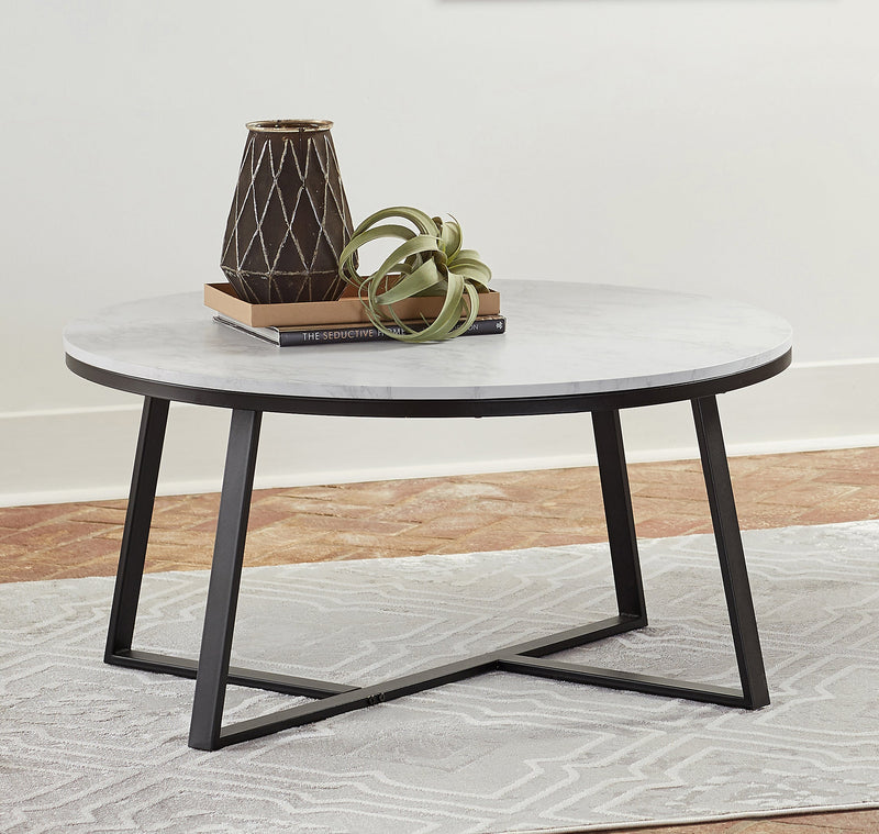 Hugo White & Matte Black Coffee Table