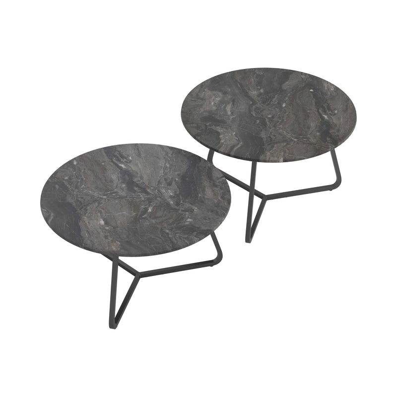 Lennox - Faux Slate & Matte Black - 2pc Coffee Table Set - Ornate Home