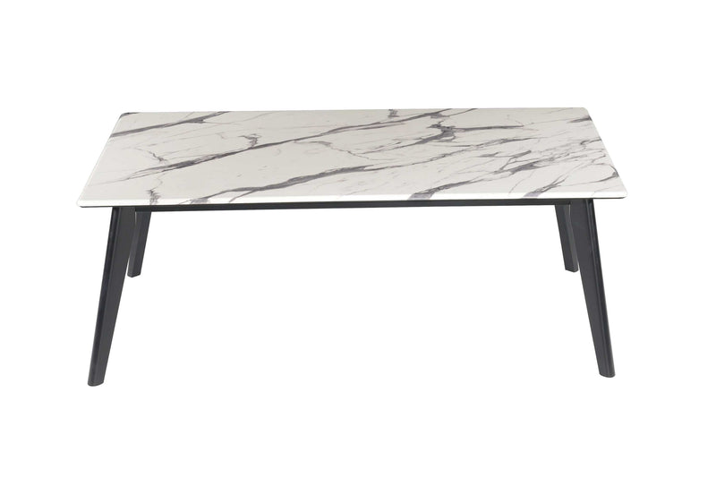 Jovan - Black & White - Faux Marble Top Coffee Table - Ornate Home