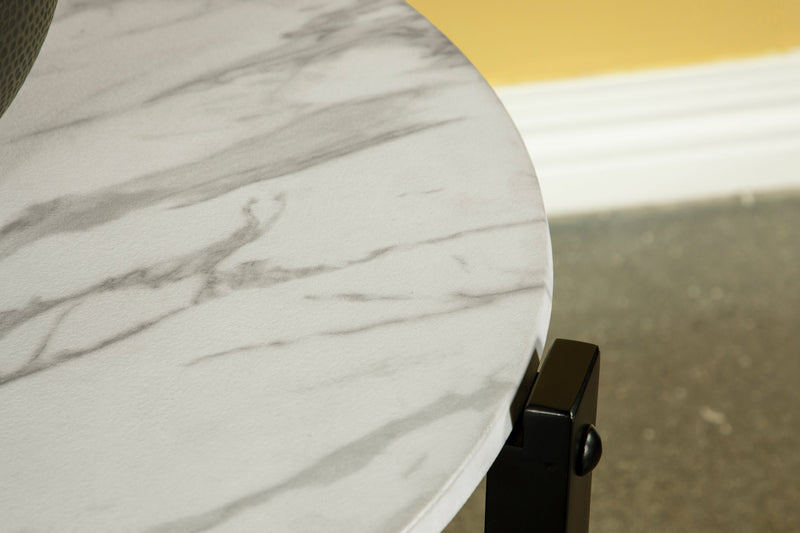 Tandi White Marble & Black Coffee Table