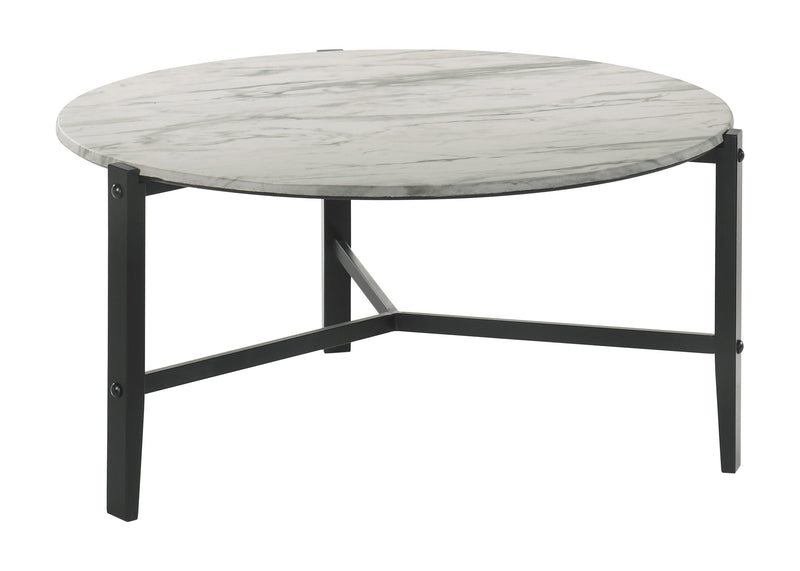 Tandi White Marble & Black Coffee Table