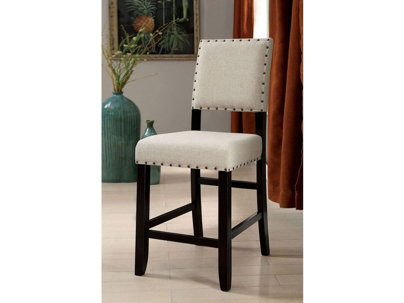 Sania Antique Black & Beige Counter Ht. Chair (Set of2)