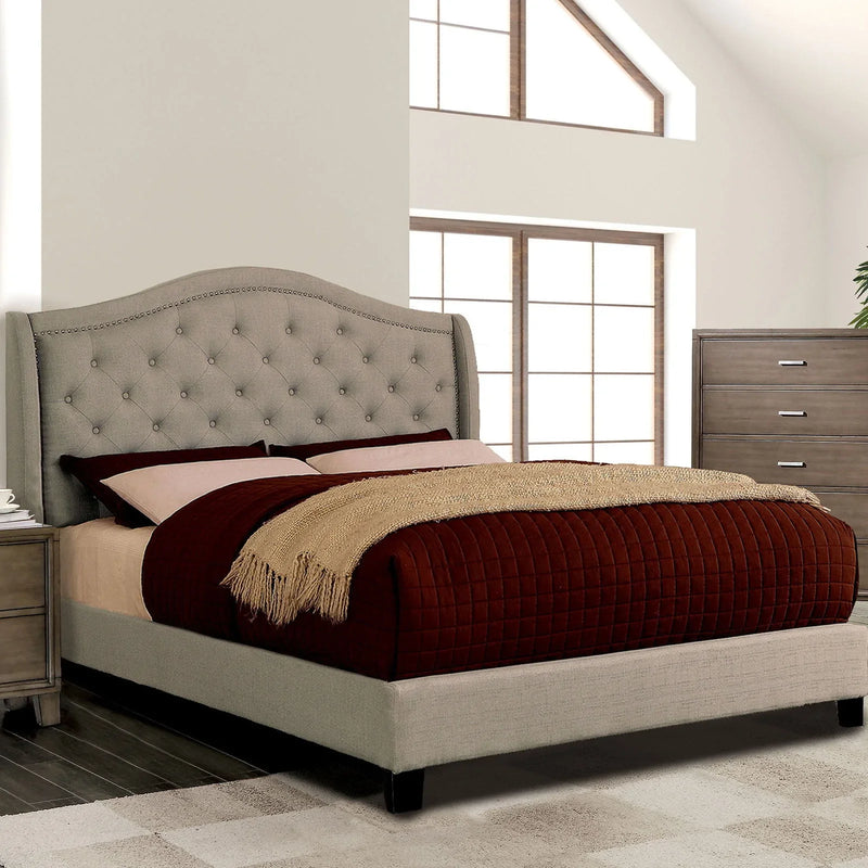 Carly Warm Gray California King Bed