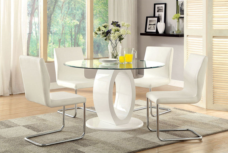 Lodia White & Chrome Dining Chair (Set of 2)