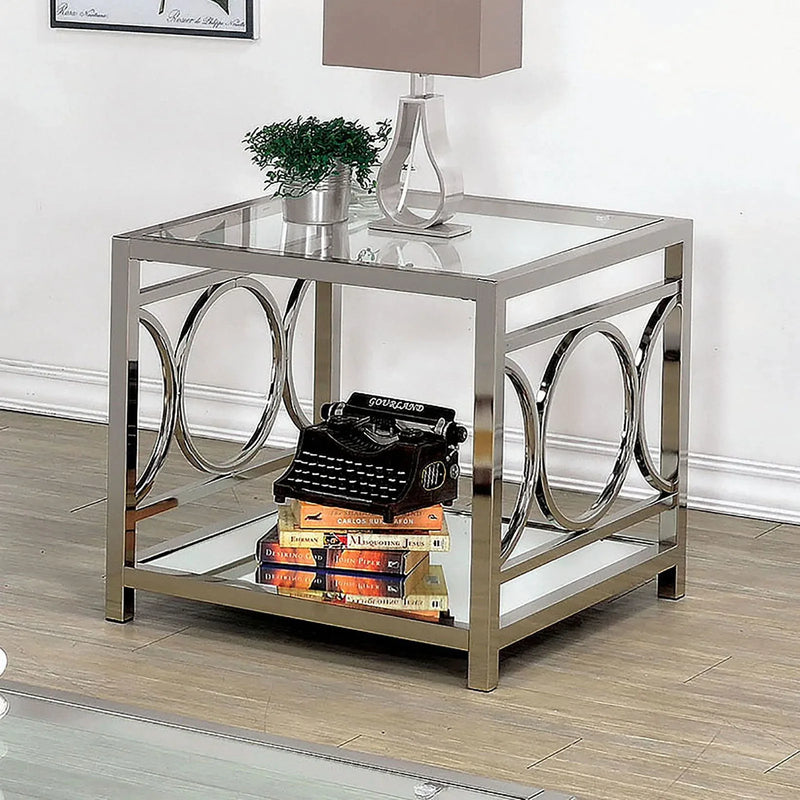 Rylee Chrome & Glass End Table