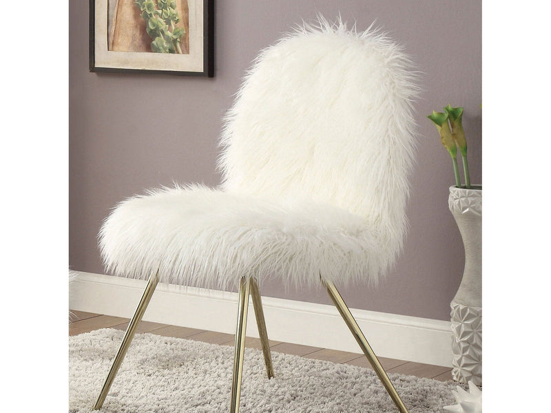 Caoimhe White & Gold Accent Chair