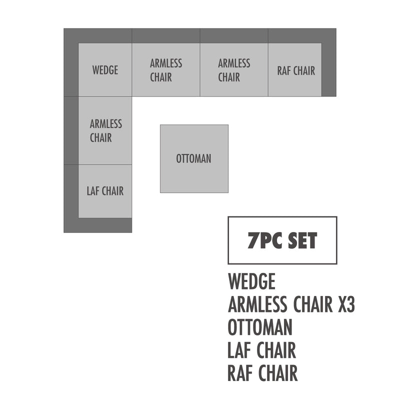 Pluma Ivory Fabric Modular Sectional Pre Sets