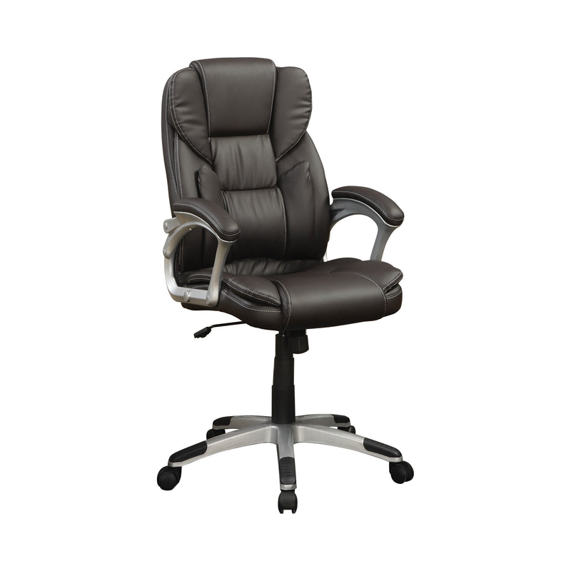 Kaffir Dark Brown & Silver Adjustable Height Office Chair