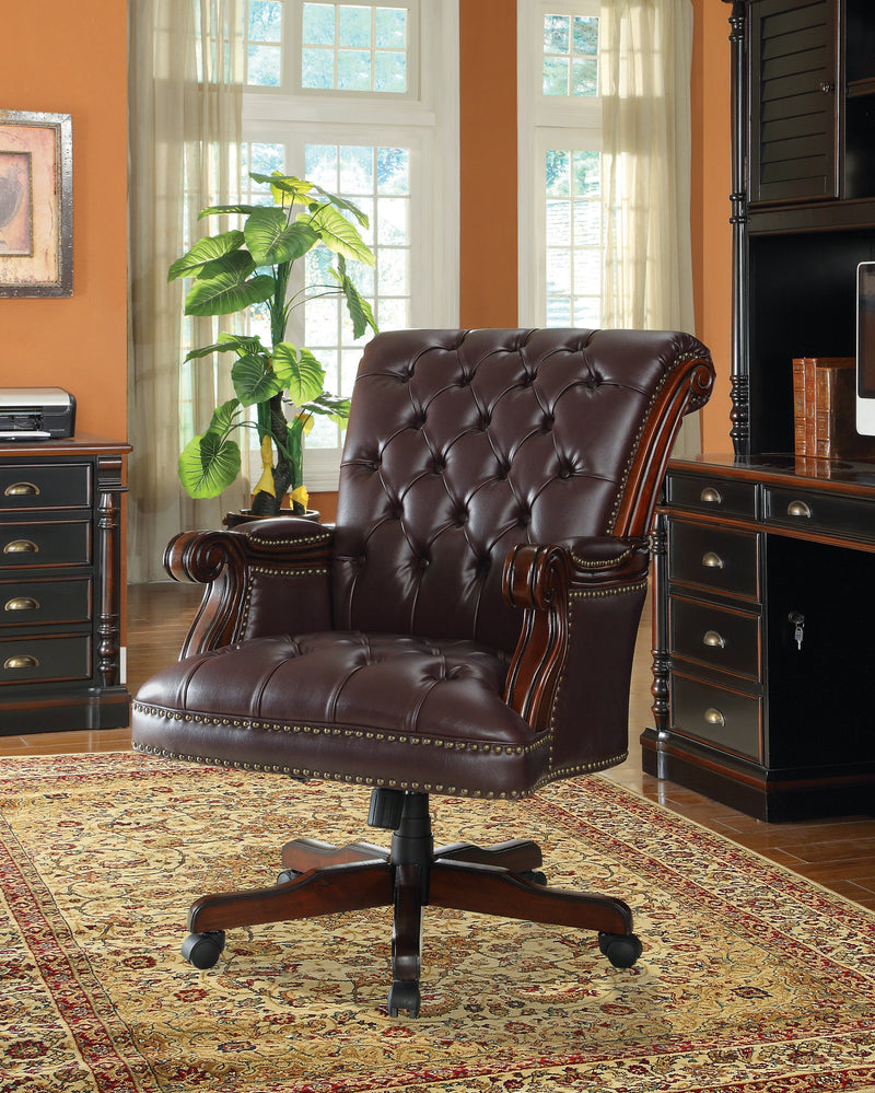 Calloway Dark Brown Adjustable Height Office Chair