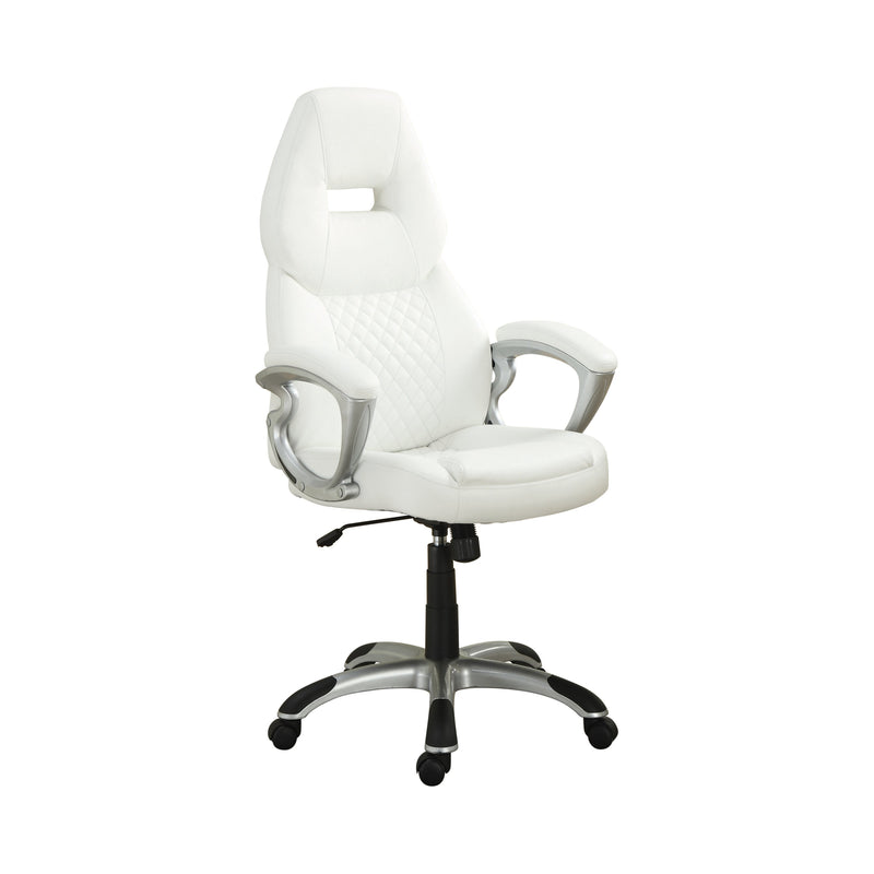 Bruce White & Silver Adjustable Height Office Chair