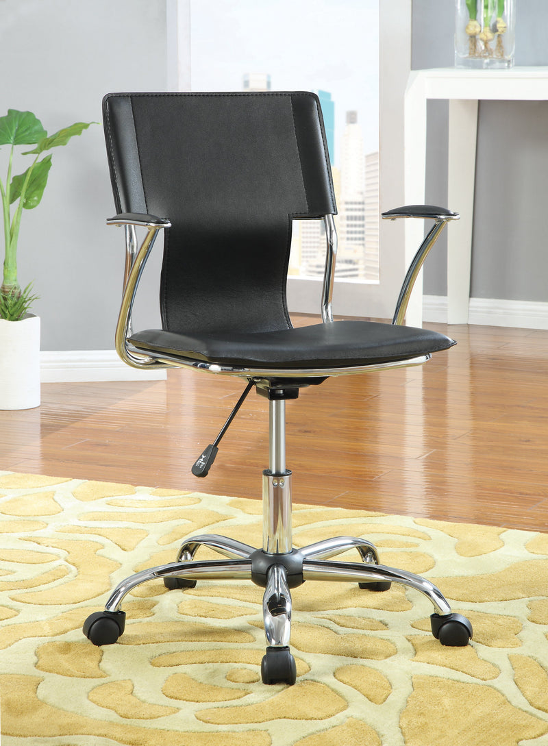 Milet - Black & Chrome - Adjustable Height Office Chair - Ornate Home