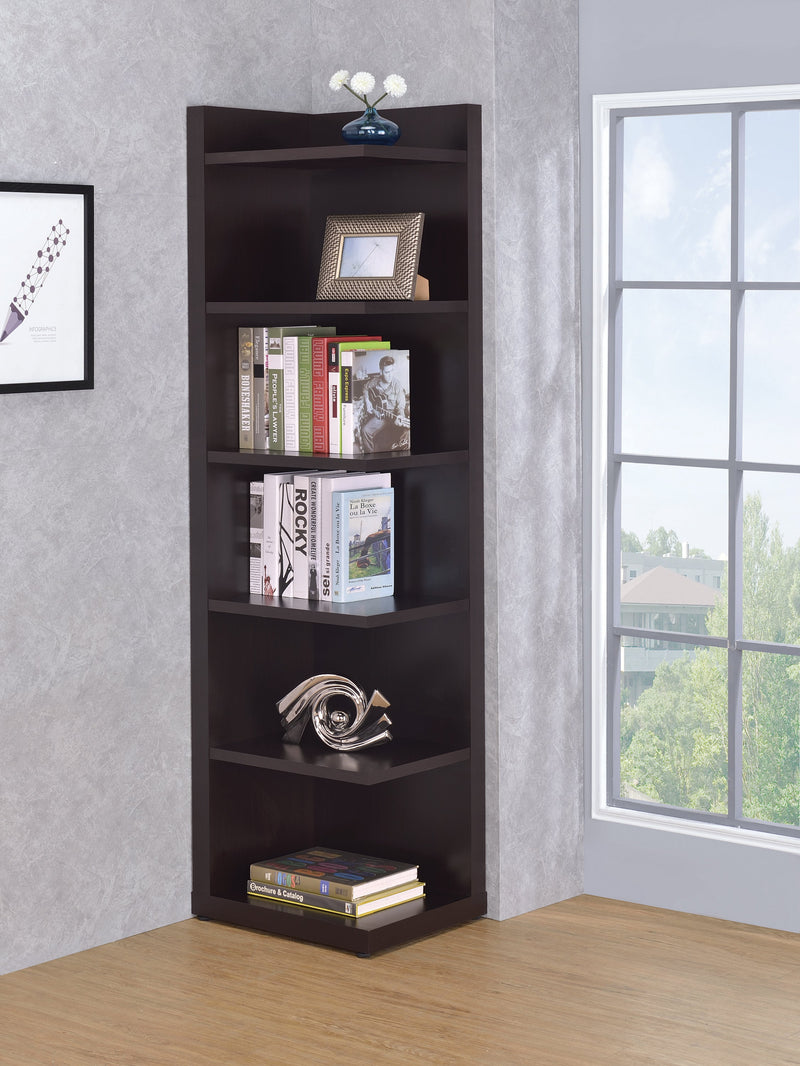 Pinckard Cappuccino 6 Tier Corner Bookcase