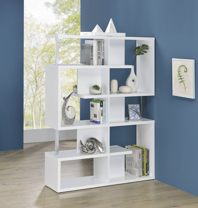 Hoover - White & Chrome - Bookcase - Ornate Home