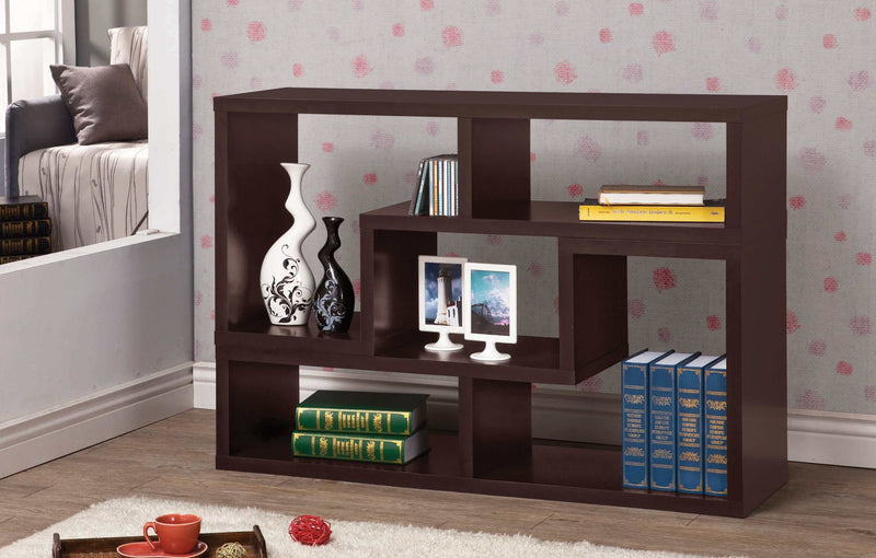 Velma - Cappuccino - Convertible TV Console & Bookcase - Ornate Home