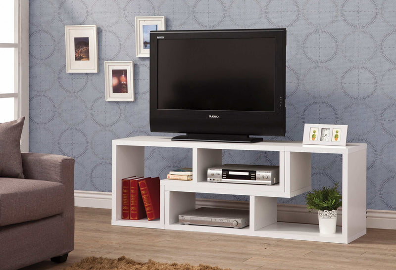 Velma - White - Convertible TV Console & Bookcase - Ornate Home