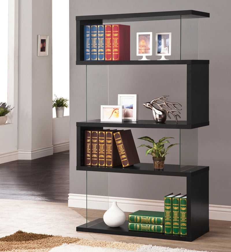 Emelle - Black & Clear - Bookcase - Ornate Home