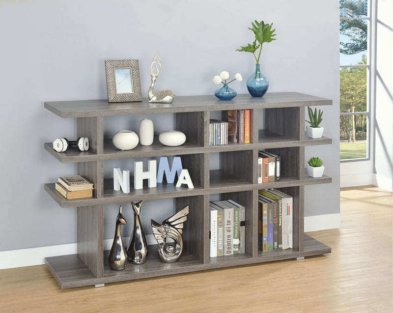 Santos - Weathered Grey - 3 Tier Bookcase - Ornate Home