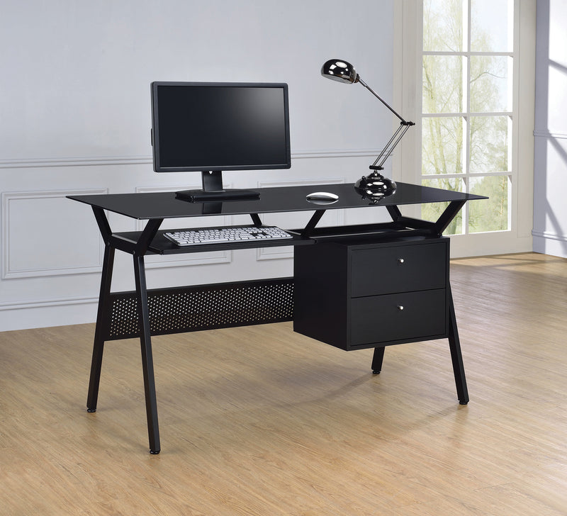 Weaving - Black - Computer Desk - Ornate Home