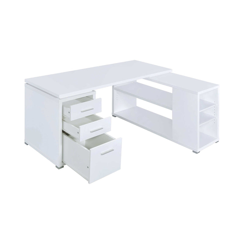 Yvette - White - L Shape Office Desk - Ornate Home