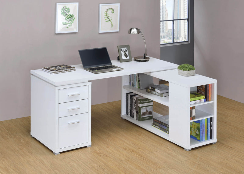 Yvette - White - L Shape Office Desk - Ornate Home