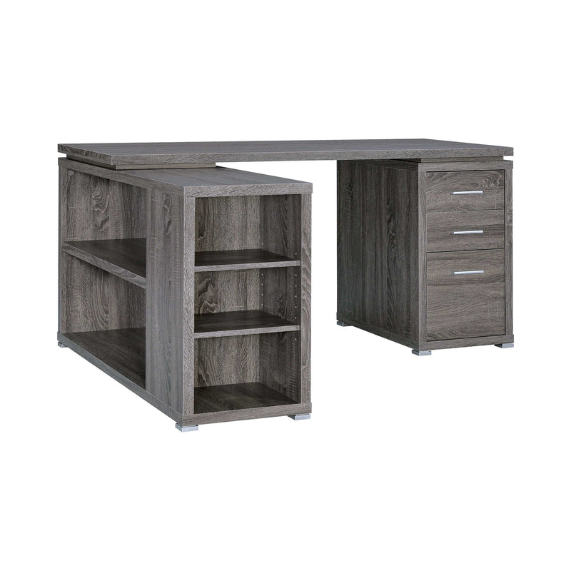 Yvette - Weathered Grey - L Shape Office Desk - Ornate Home