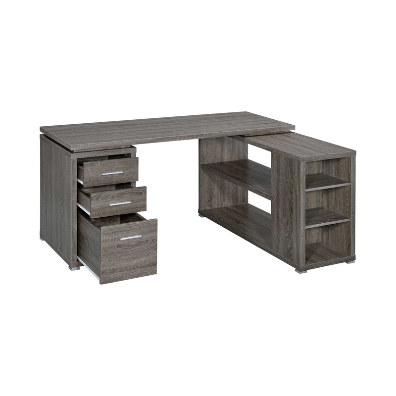 Yvette - Weathered Grey - L Shape Office Desk - Ornate Home