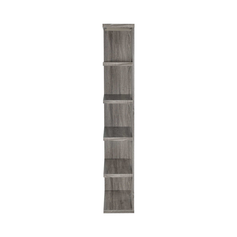 Reid - Weathered Grey - 5 Tier Bookcase - Ornate Home