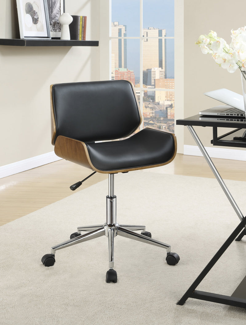 Lukas - Black & Chrome - Office Chair - Ornate Home