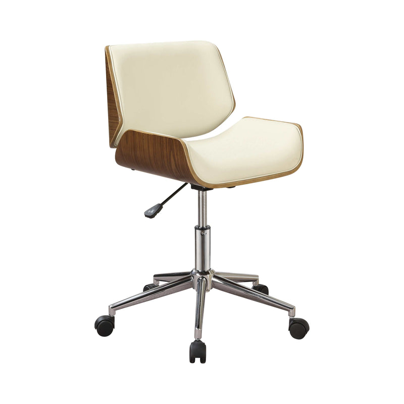 Lukas - Ecru & Chrome - Office Chair - Ornate Home