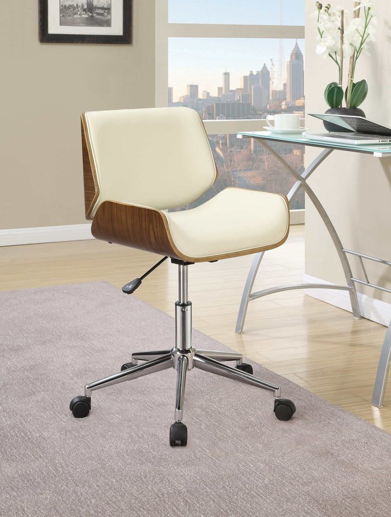 Lukas - Ecru & Chrome - Office Chair - Ornate Home