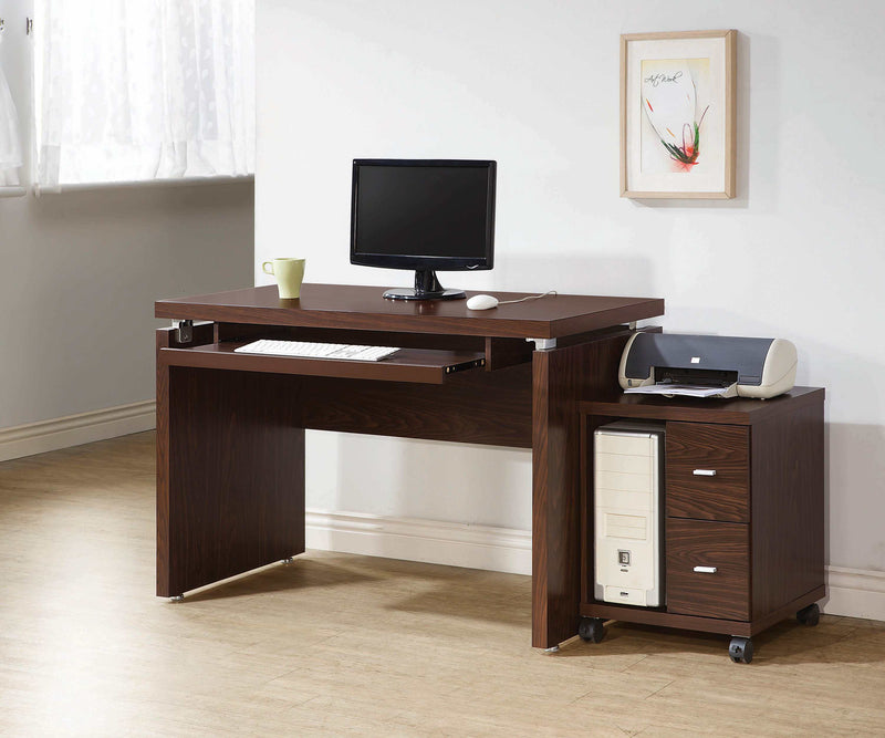 Russell - Medium Oak - Computer Desk w/ Keyboard Tray - Ornate Home