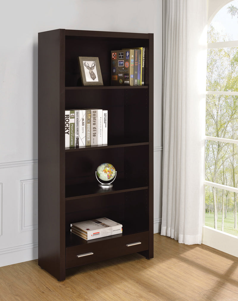 Skylar - Cappuccino - Bookcase w/ Storage Drawer - Ornate Home