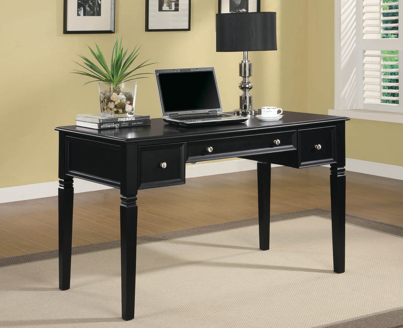 Constance - Black - Writing Desk w/ Power Outlet - Ornate Home