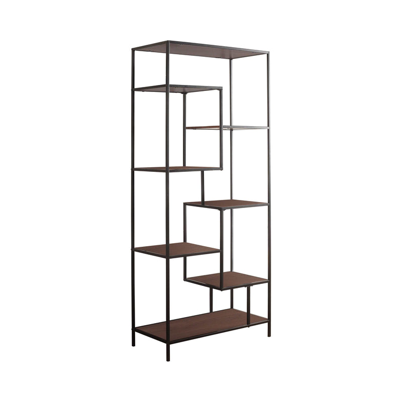 Asher -  Walnut & Black - Bookcase - Ornate Home