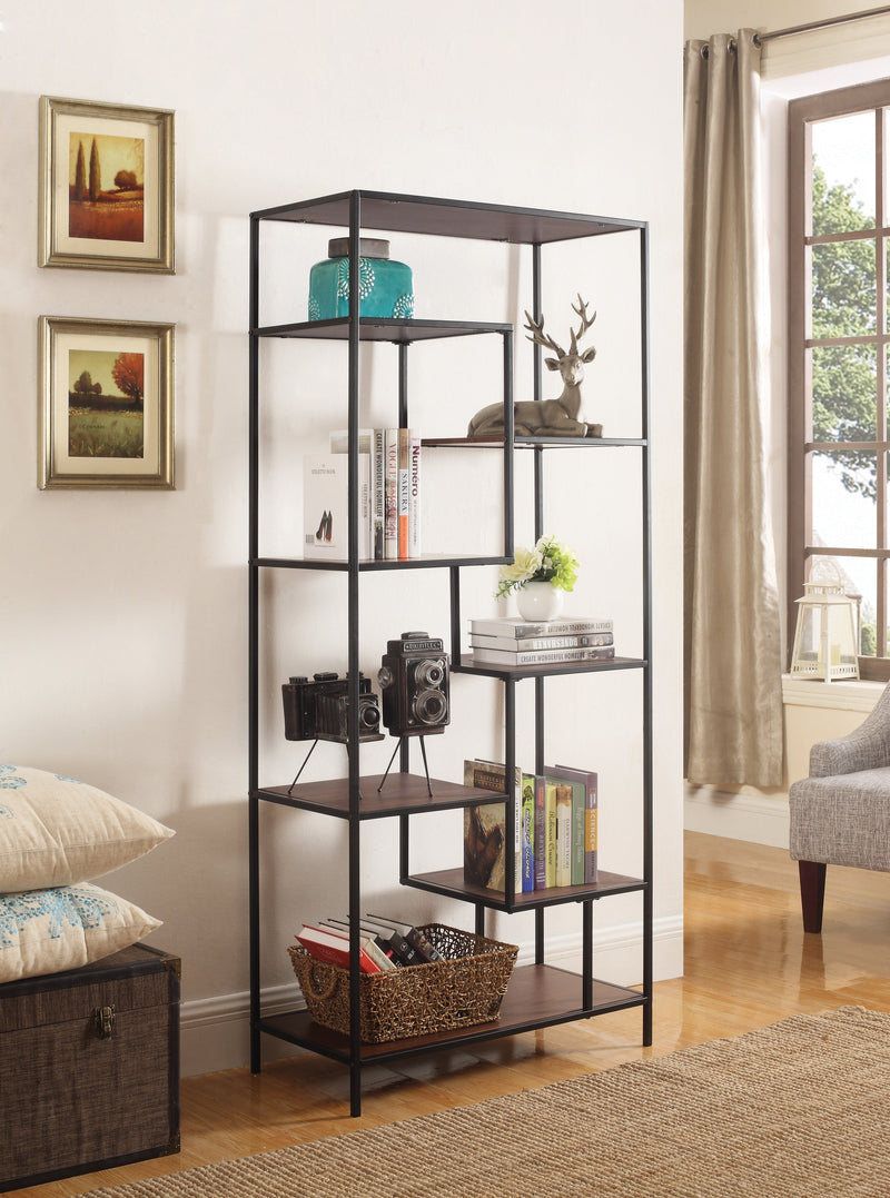 Asher -  Walnut & Black - Bookcase - Ornate Home