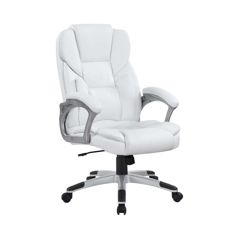 Domas - White And Silver - Office Chair - Ornate Home