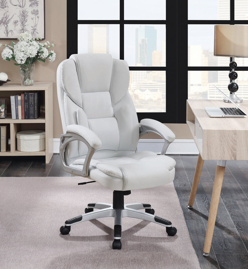 Domas - White And Silver - Office Chair - Ornate Home