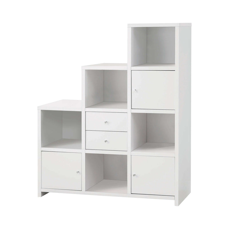 Spencer - White - Bookcase w/ Cube Storage Compartments - Ornate Home