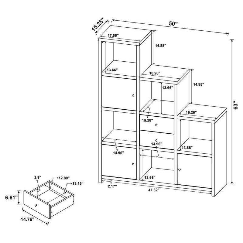 Spencer - Cappuccino - Bookcase w/ Cube Storage Compartments - Ornate Home